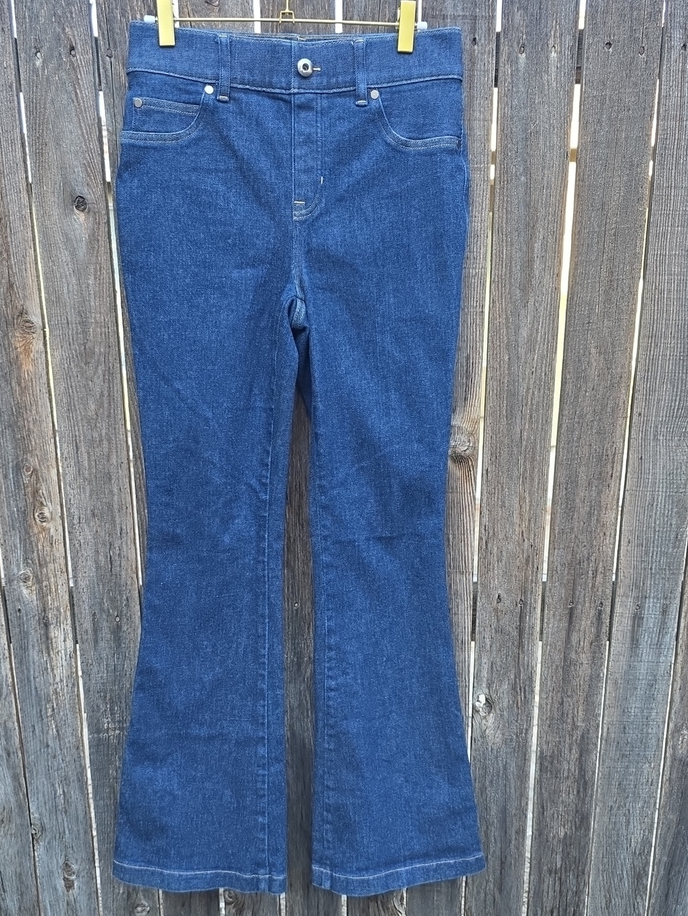 SPANX Dark Blue Flare Wide-Leg Pull On Shaping Jeans Tummy Panel‎